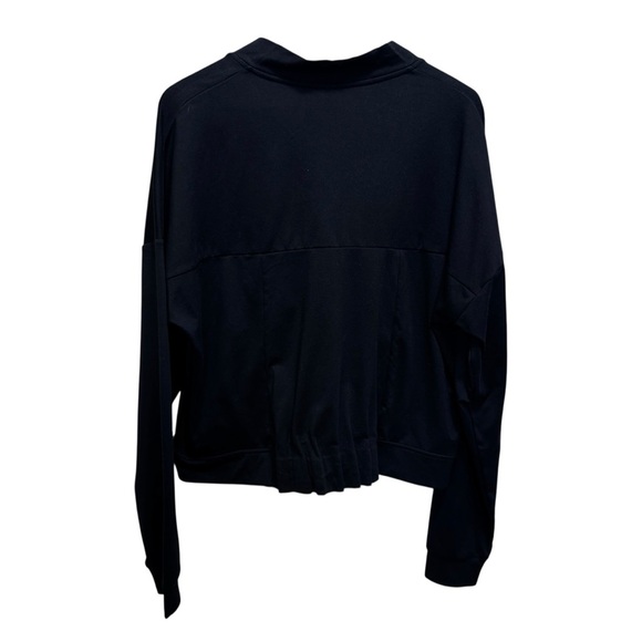 Fabletics Black Cropped Full Zip Long Sleeve Pleated Back Size XL - Picture 2 of 8